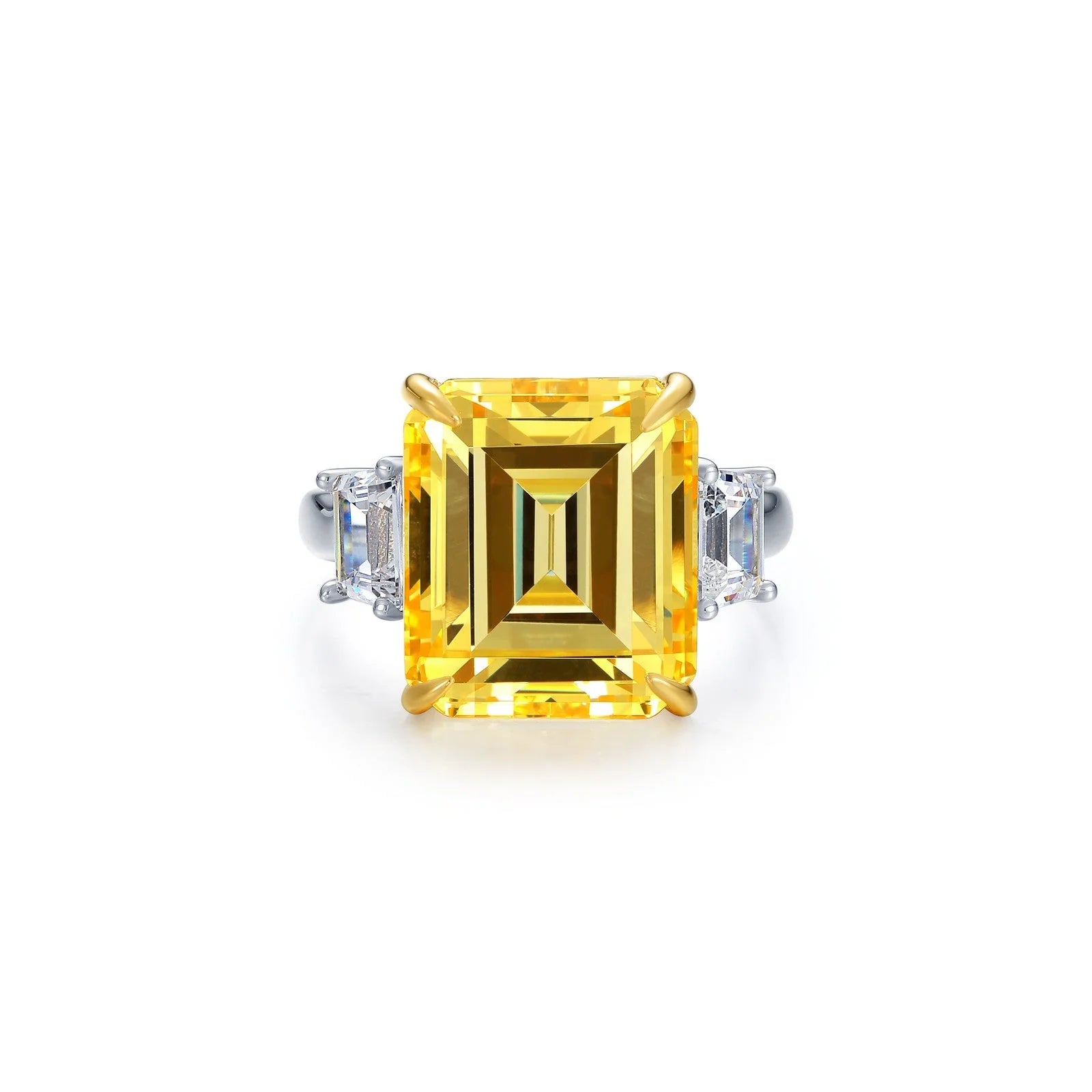 Lafonn Simulated Diamond & Canary 3-Stone Engagement Ring 8R024CAT05