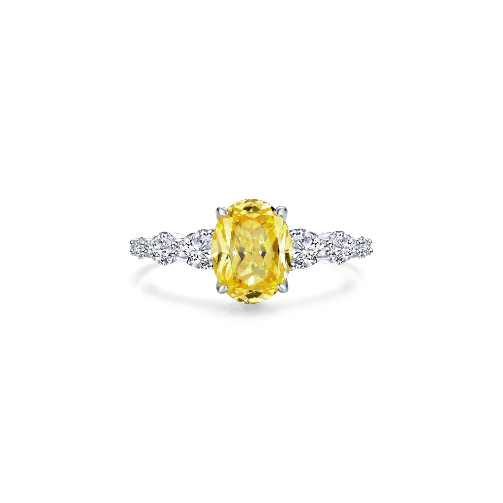 Lafonn Simulated Diamond & Canary Oval Solitaire Ring R0540CAP05