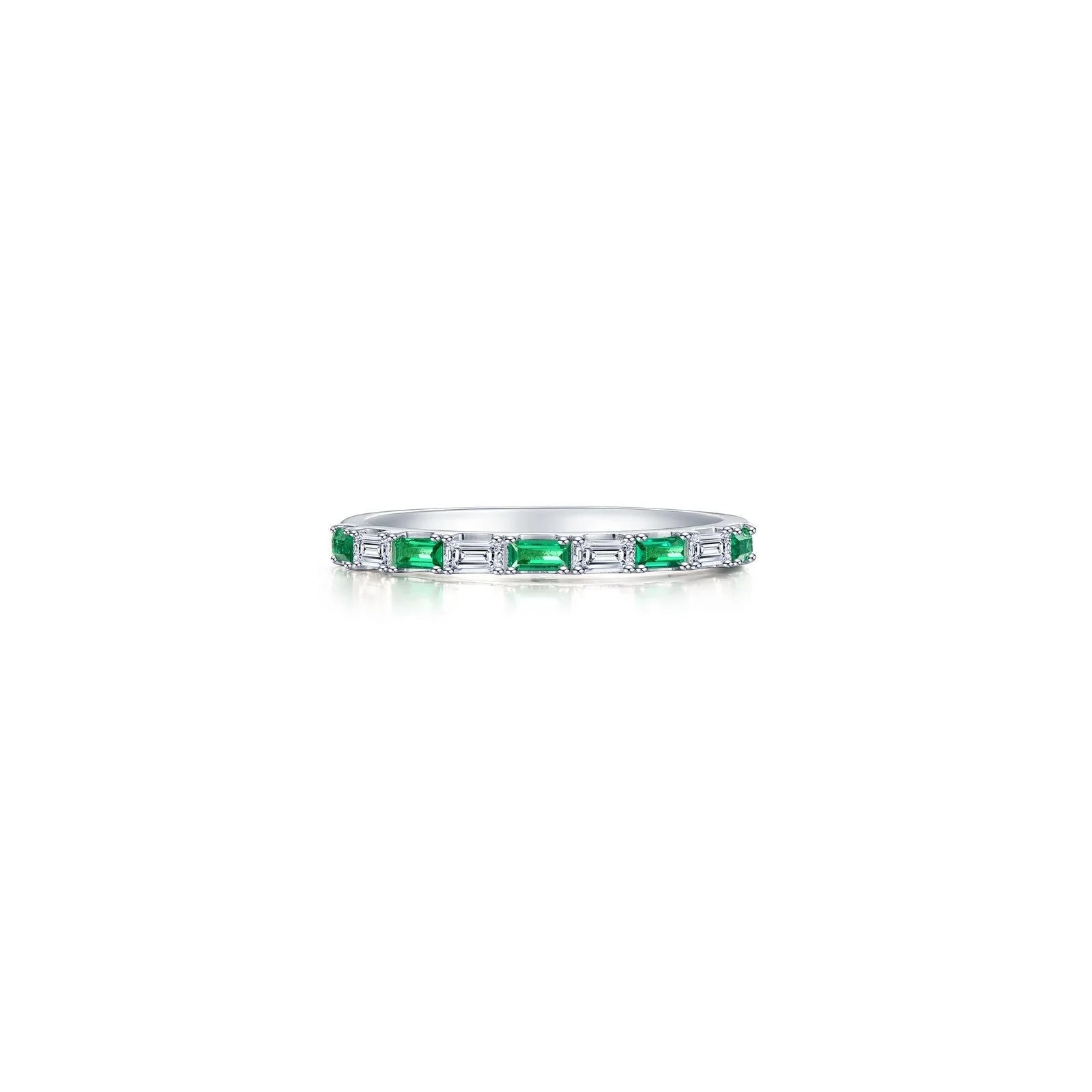 Lafonn Simulated Diamond & Emerald Baguette Half-Eternity Band R0537CEP05