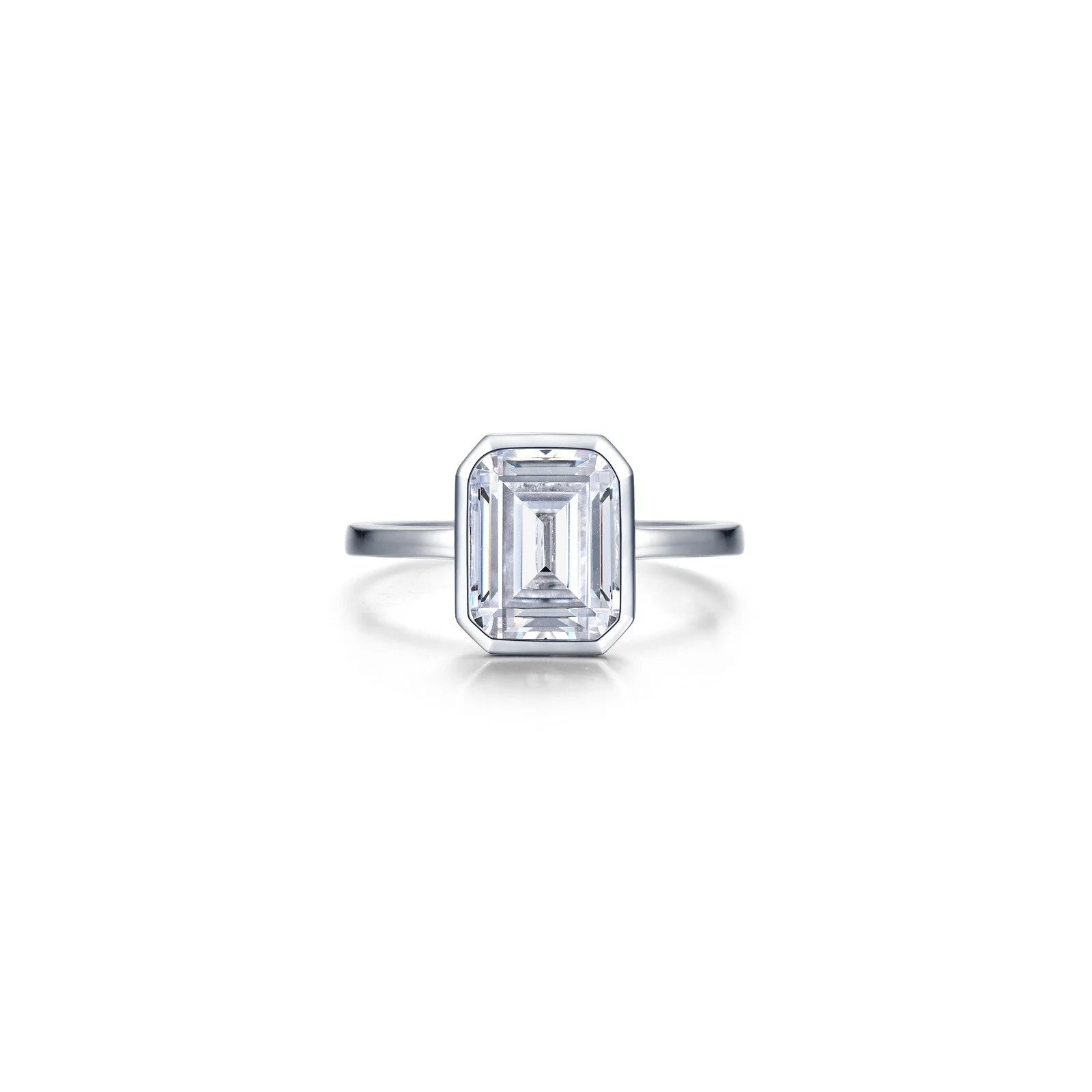 Lafonn Simulated Diamond Emerald-Cut Bezel-Set Ring R2038CLP09