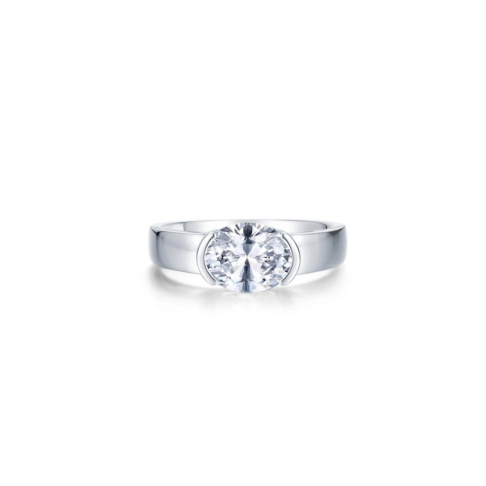 Lafonn Simulated Diamond Oval Modernist Solitaire Ring R2037CLP05