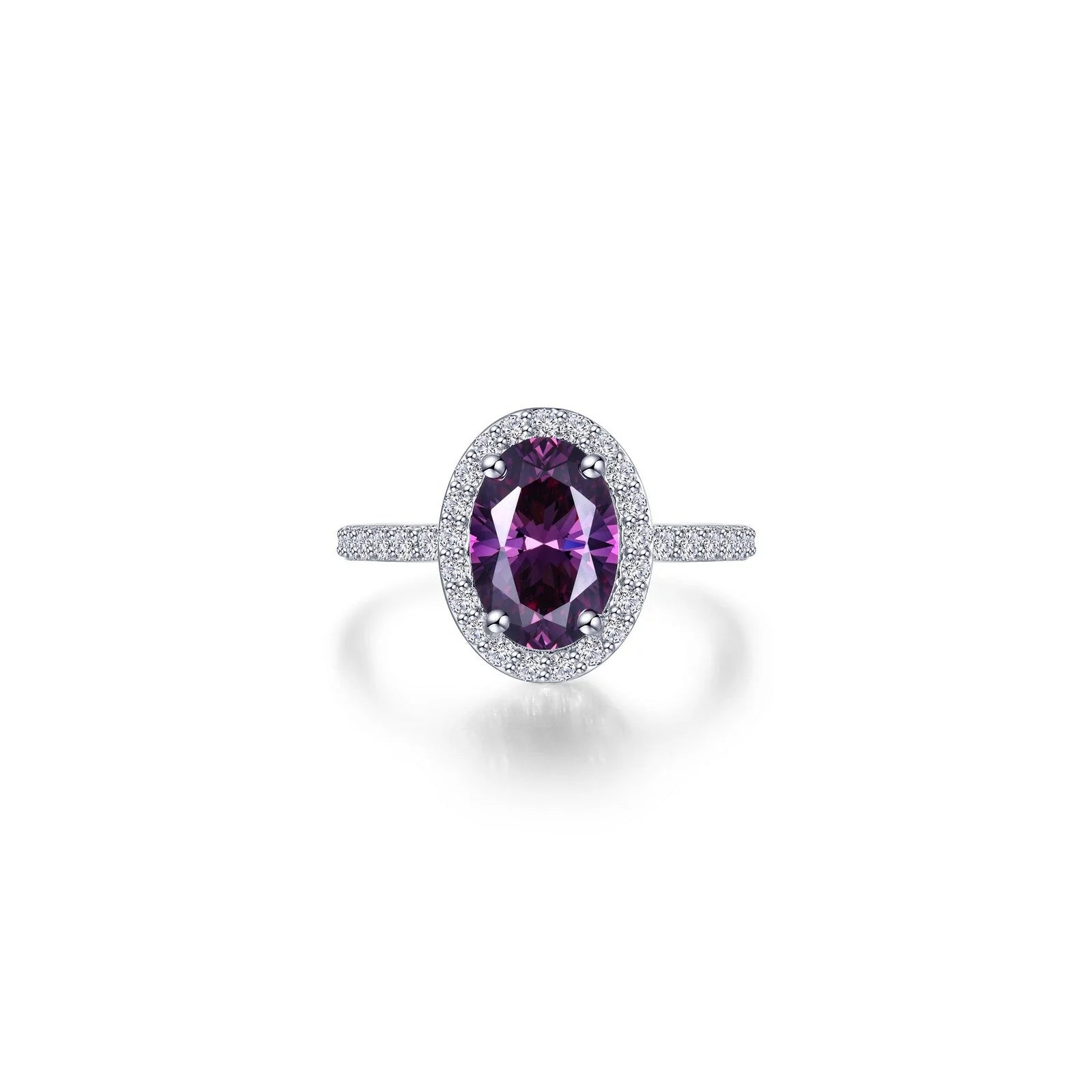 Lafonn Simulated Diamond & Amethyst Oval Halo Ring R0546AMP