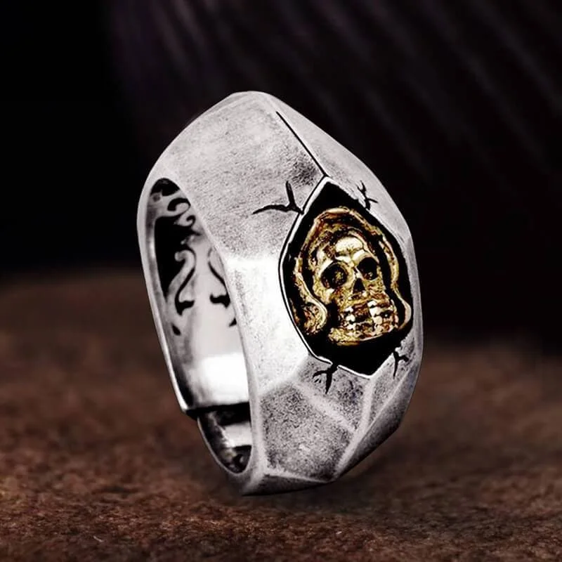 Not To Say Skull Sterling Silver Biker Ring