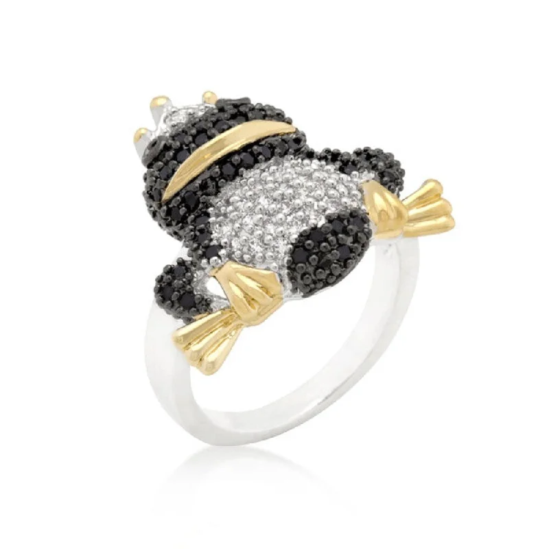 Pave Cubic Zirconia Frog Prince Ring For Women