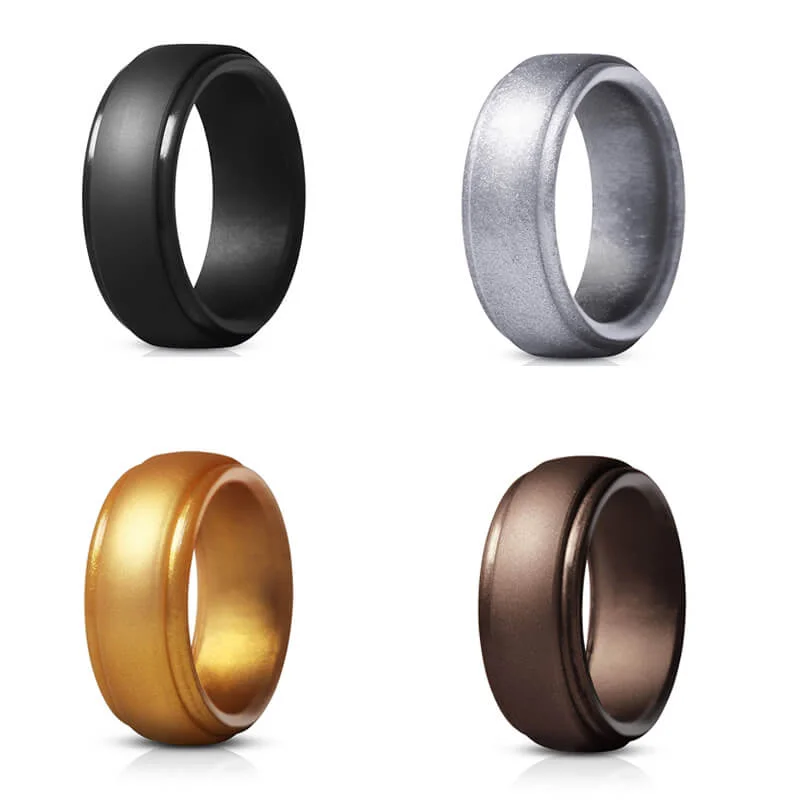 Polished Step-Edge Silicone Ring