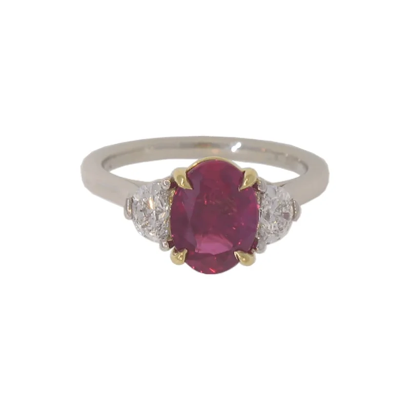 Ruby and Diamond Platinum Ring