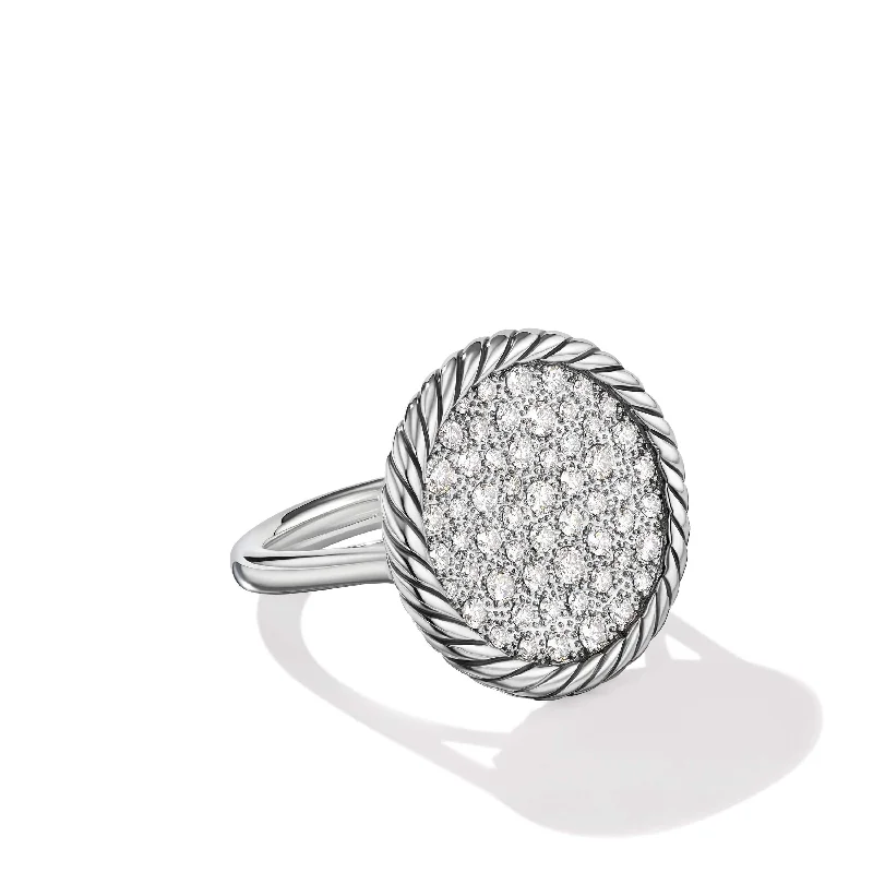 DY Elements Ring in Sterling Silver with Pave Diamonds