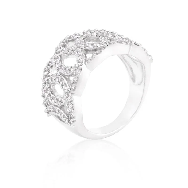 Round Cut Cubic Zirconia Circular Ring For Women