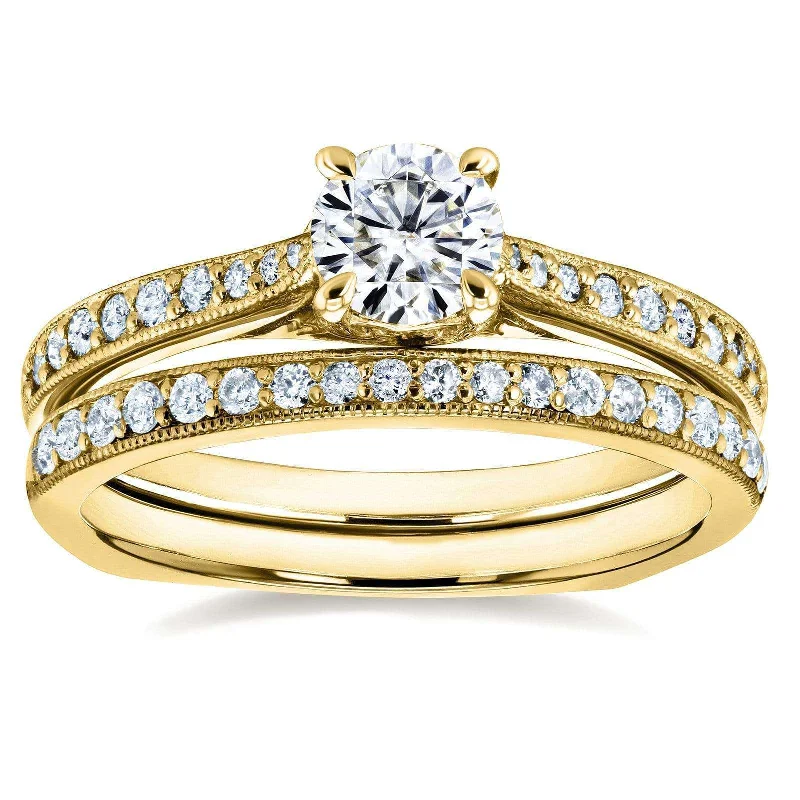 Euro Round Bridal Set - 0.5ct - Yellow