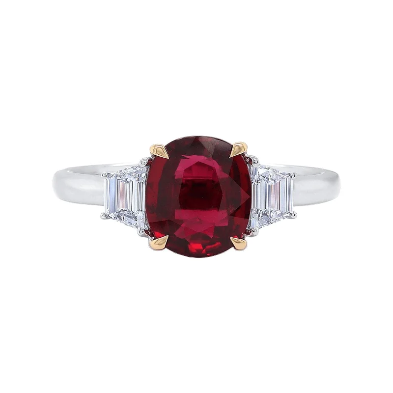 Ruby & Diamond 3-Stone Ring