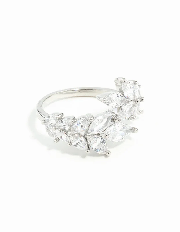 Cubic Zirconia Navette Wrap Ring