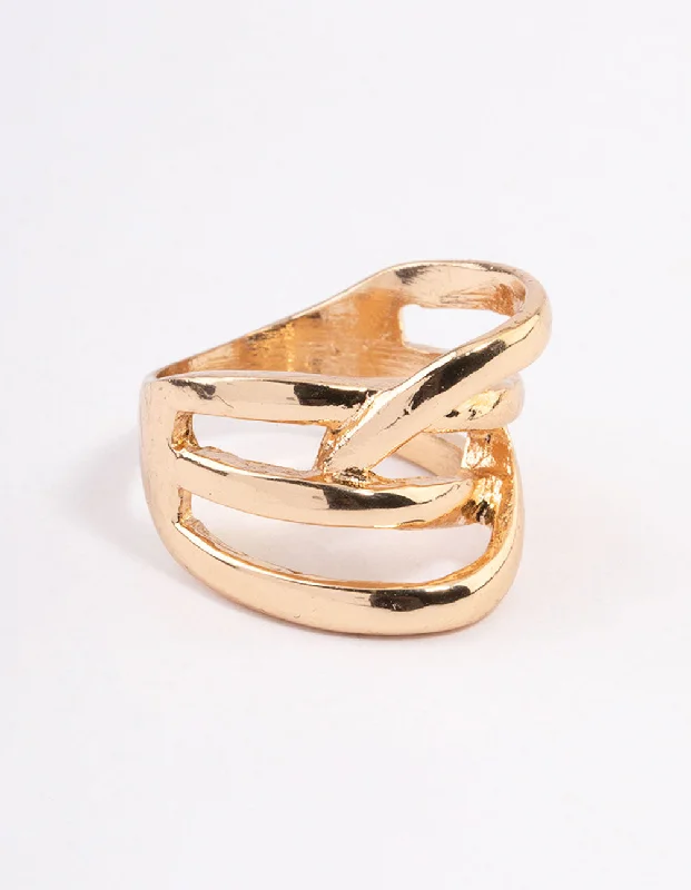 Gold Multi Row Wrap Ring