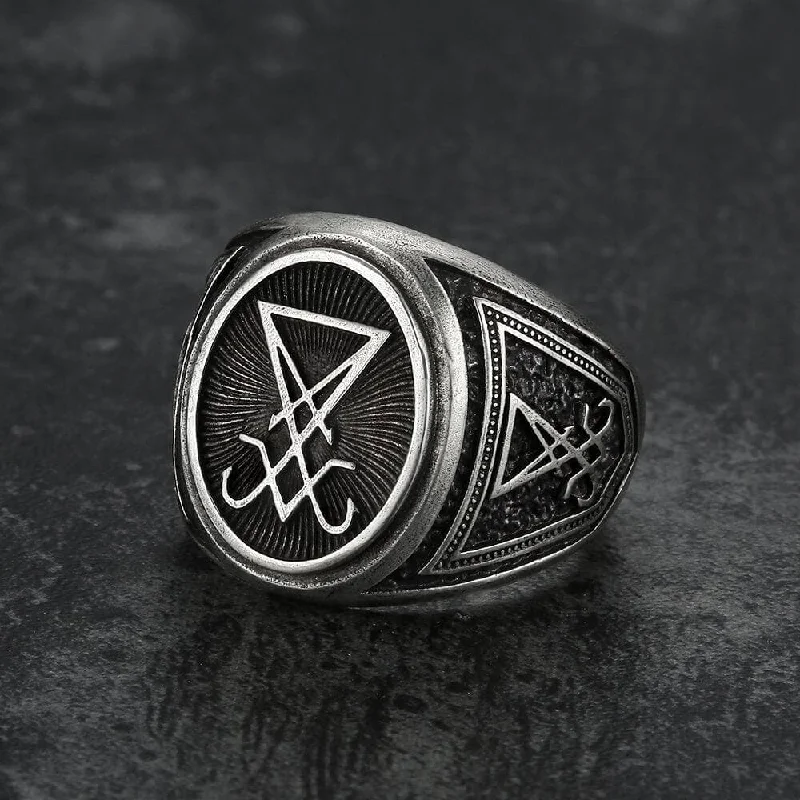 Sigil Of Lucifer Sterling Silver Ring