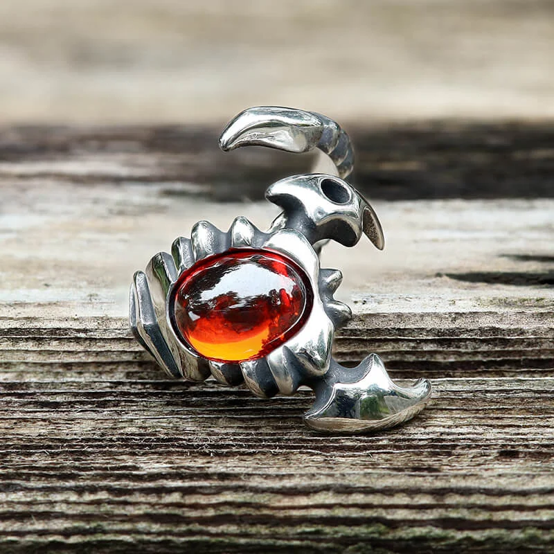 Venomous Scorpion CZ Stainless Steel Animal Ring