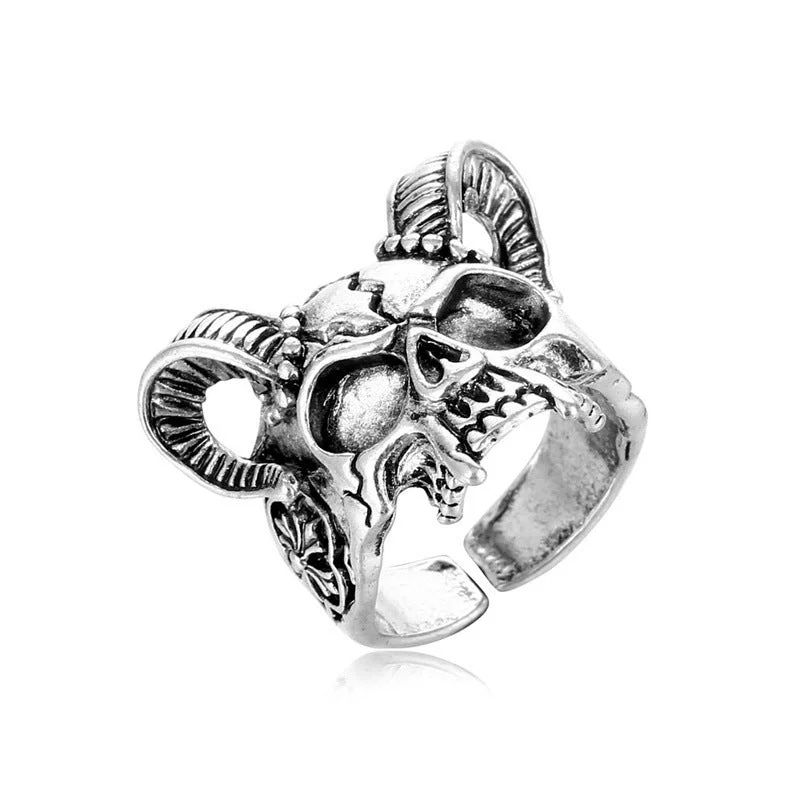 Wholesale Gothic Punk Exaggeration Alloy Adjustable Rings