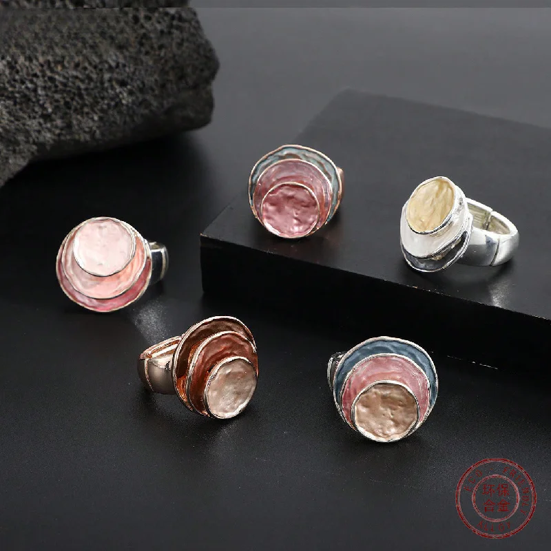 Wholesale Three-layer Ring Oil Drip Alloy Ring