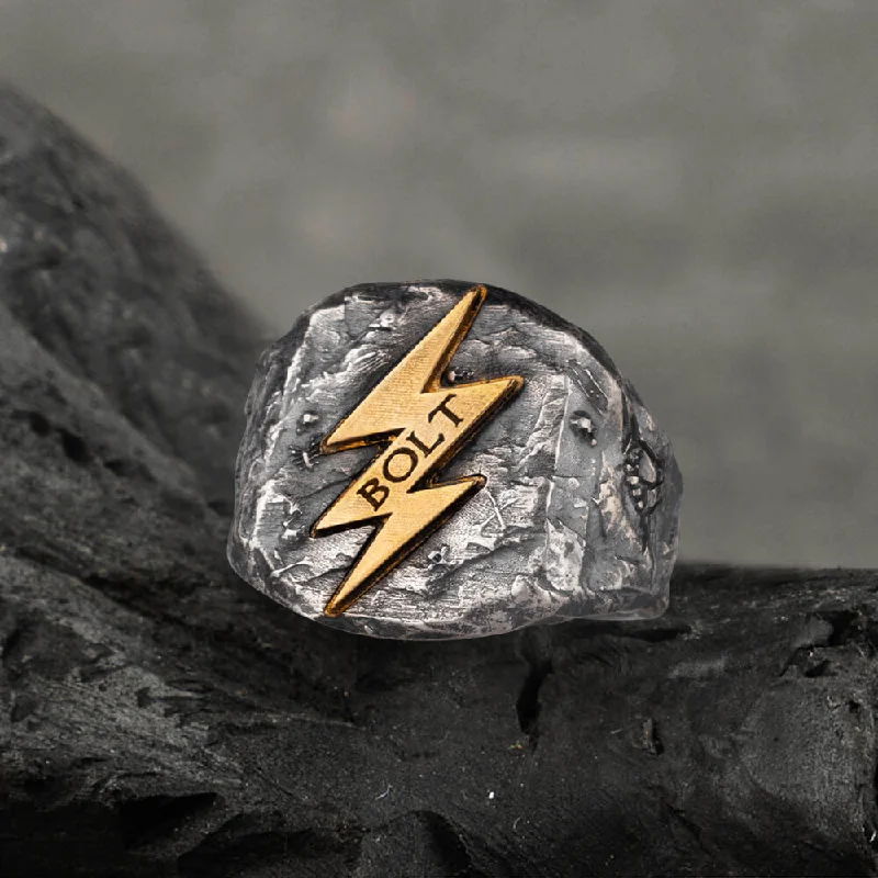 Wrath of Zeus Lightning Bolt Sterling Silver Ring