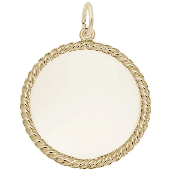 14k Gold Medium Rope Disc Charm