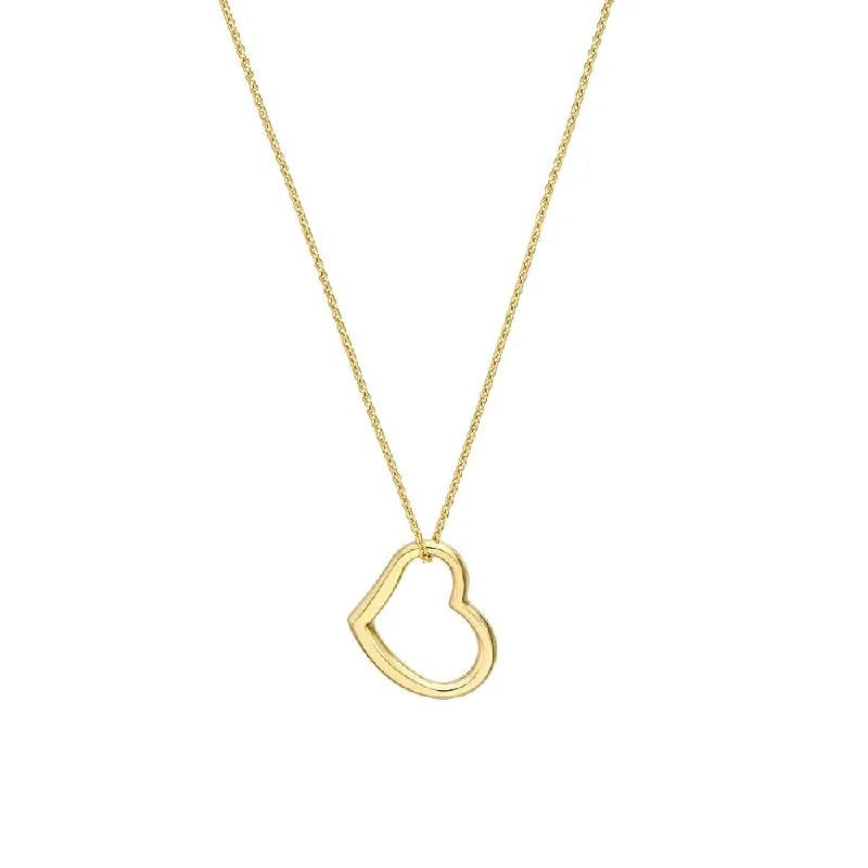 14k Gold Open Heart Necklace