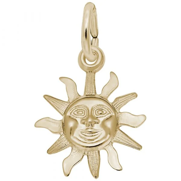 14K Gold Starburst Sun Charm