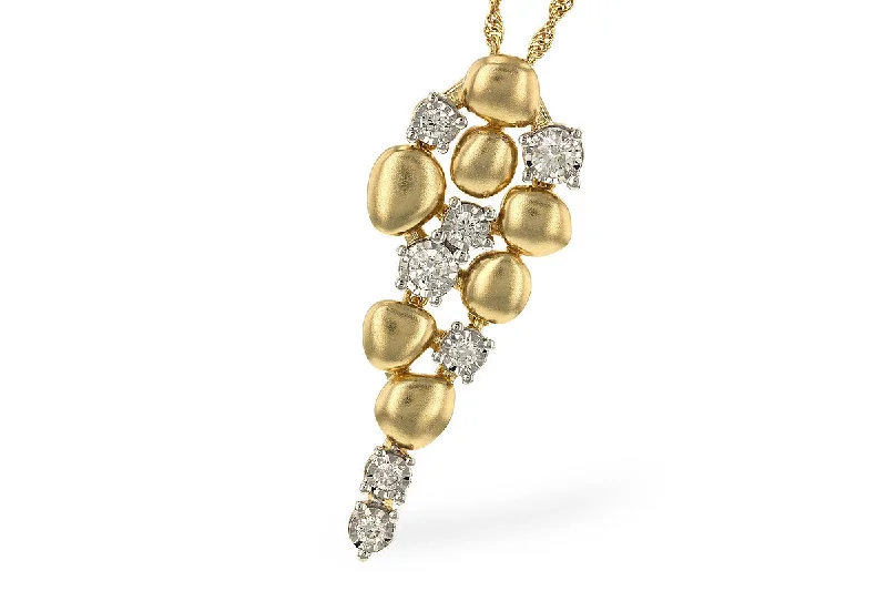 14K Two Tone Gold 0.25 ctw Diamond Cascade Drop Necklace by Allison Kaufman