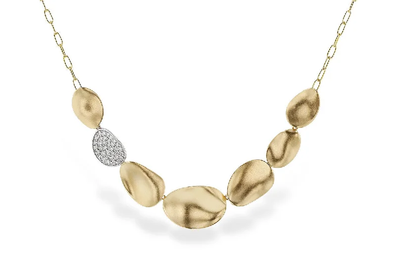 14K Two Tone Gold 0.38ctw Diamond Disc Necklace by Allison Kaufman