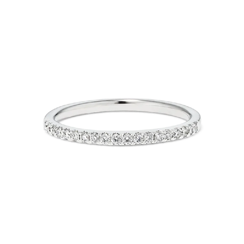 14K White Gold 0.25ctw Round Lab Diamond Classic Wedding Band