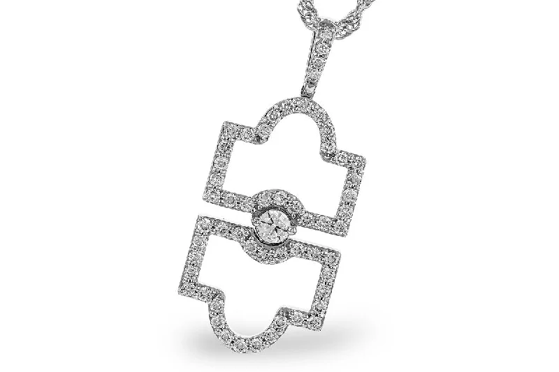 14K White Gold 0.50ctw Diamond Geometric Drop Necklace by Allison Kaufman