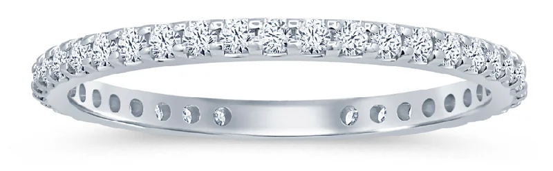 14K White Gold 0.50ctw Round Diamond Eternity Wedding Band