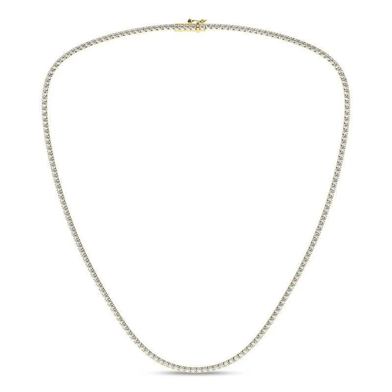 14K Yellow Gold 5ctw Lab Grown Diamond Tennis Necklace