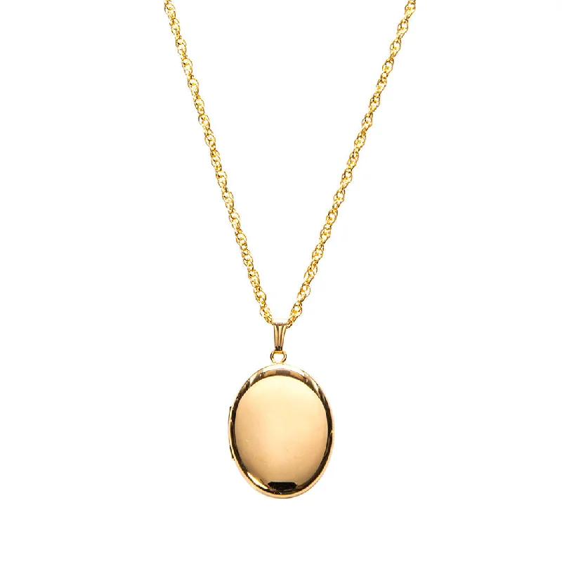 14K Gold Filled 20x25mm Oval Locket Necklace