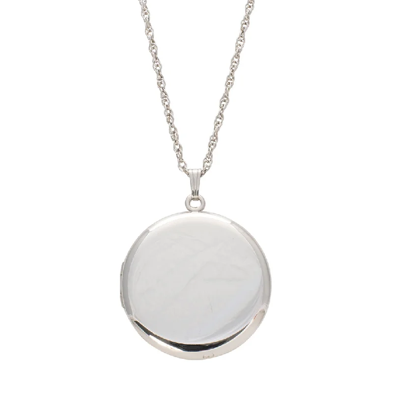 Sterling Silver 33mm Round Locket Necklace