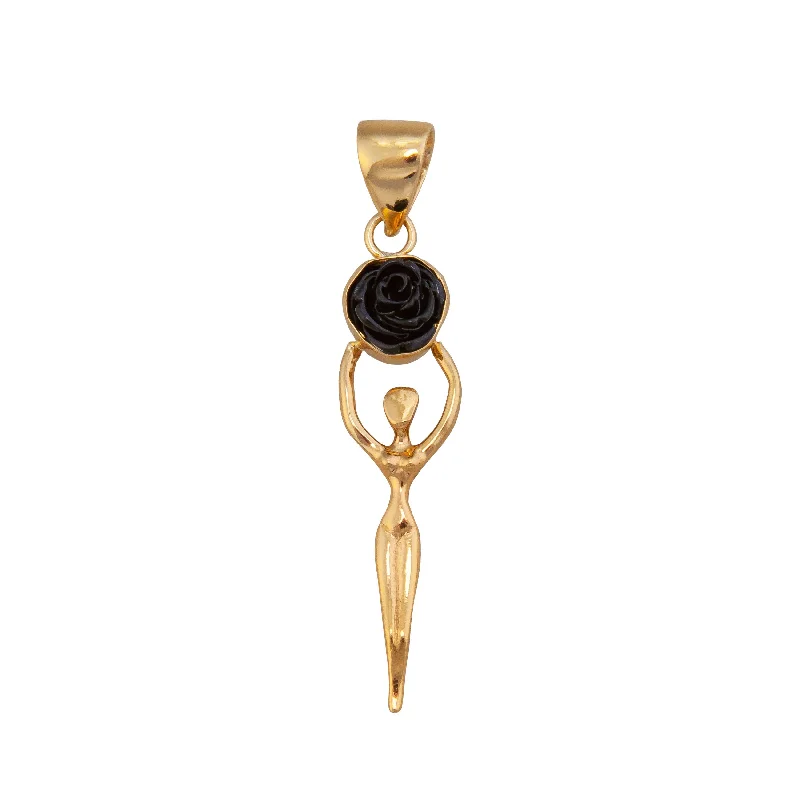 Alchemia Black Resin Rose Goddess Pendant