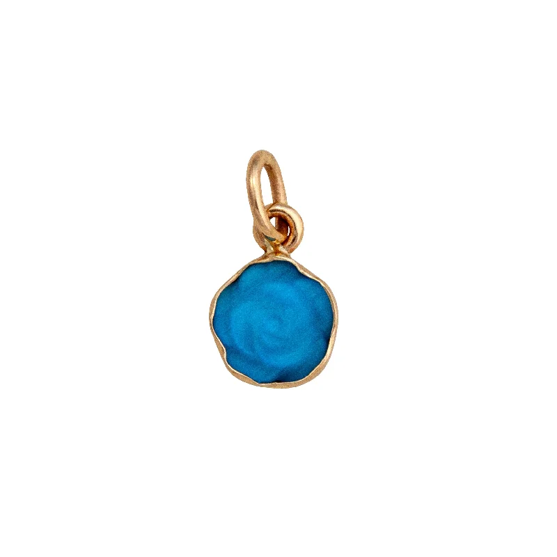 Alchemia Blue Fiber Optic Rose Charm Pendant