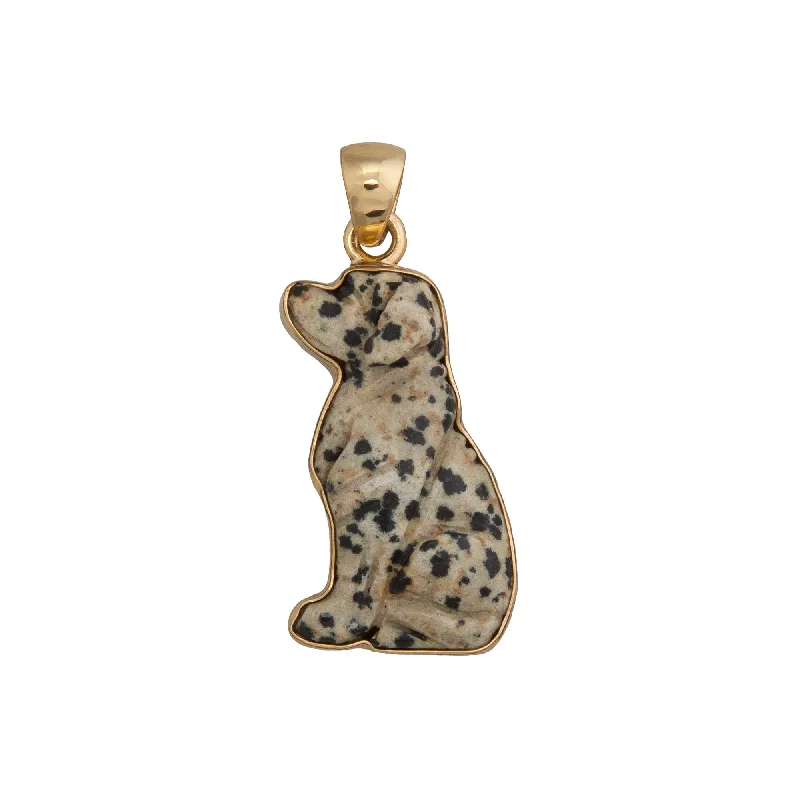 Alchemia Dalmatian Jasper Dog Pendant