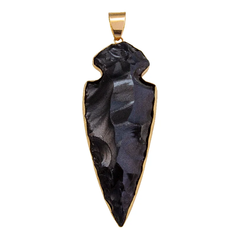 Alchemia Obsidian Arrowhead Pendant - XL