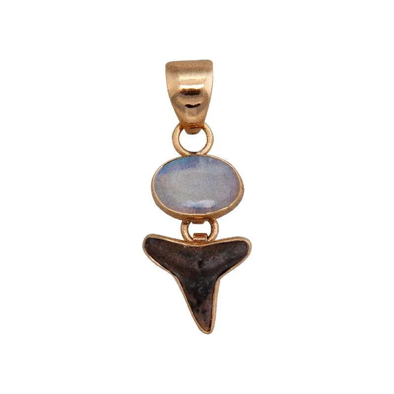 Alchemia Rainbow Moonstone & Shark Tooth Charm Pendant