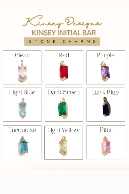 Birthstone Charms- Initial Bar