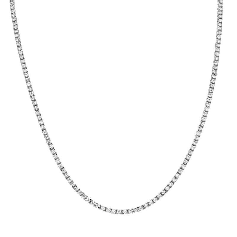 14K White Gold 3ctw Diamond Tennis Necklace