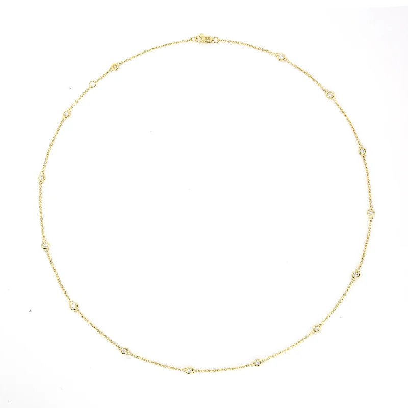 14K Yellow Gold Diamond by the Yard Necklace