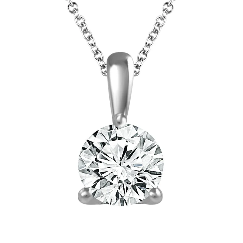 14K White Gold Solitaire 1/4ct Diamond Pendant