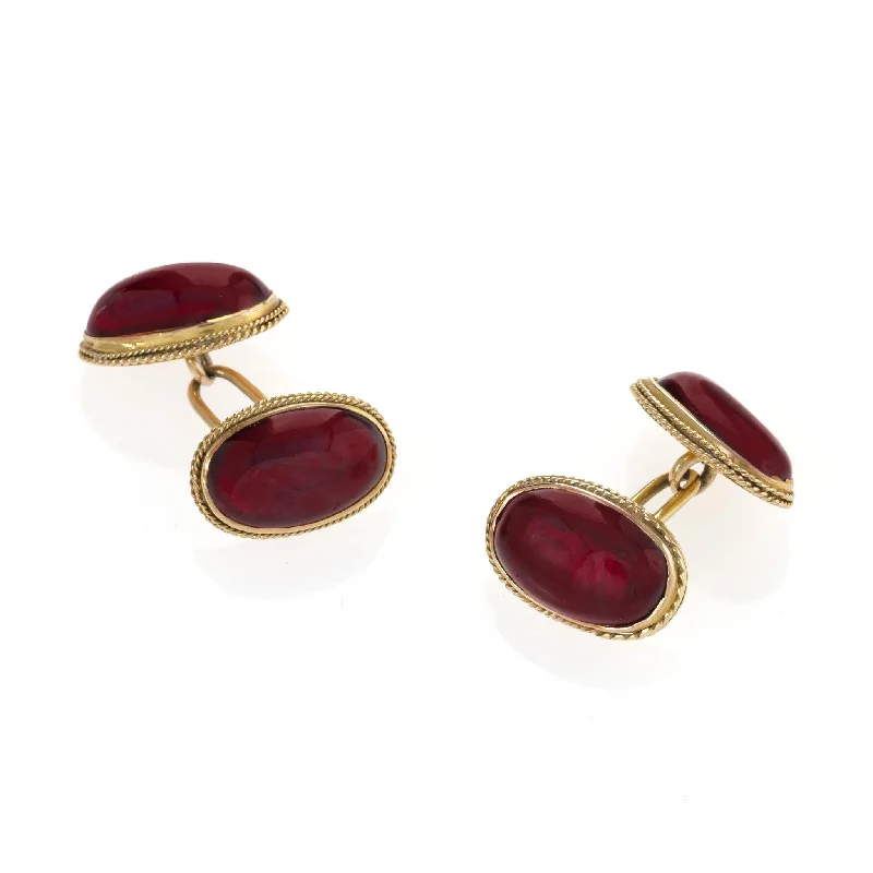 Garnet Cabochon Cufflinks