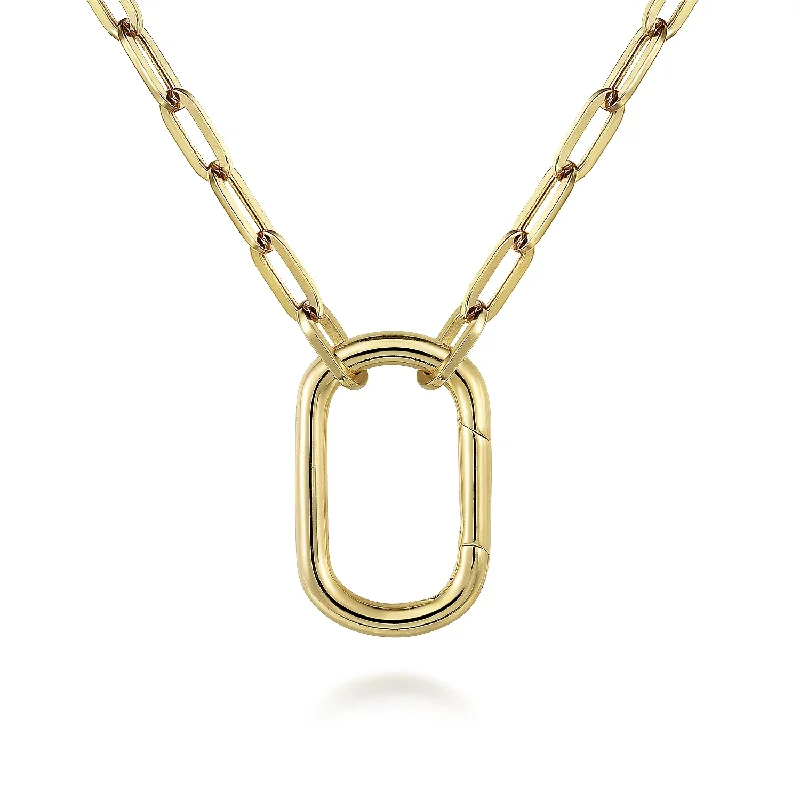 14K Yellow Gold Paperclip Chain Necklace