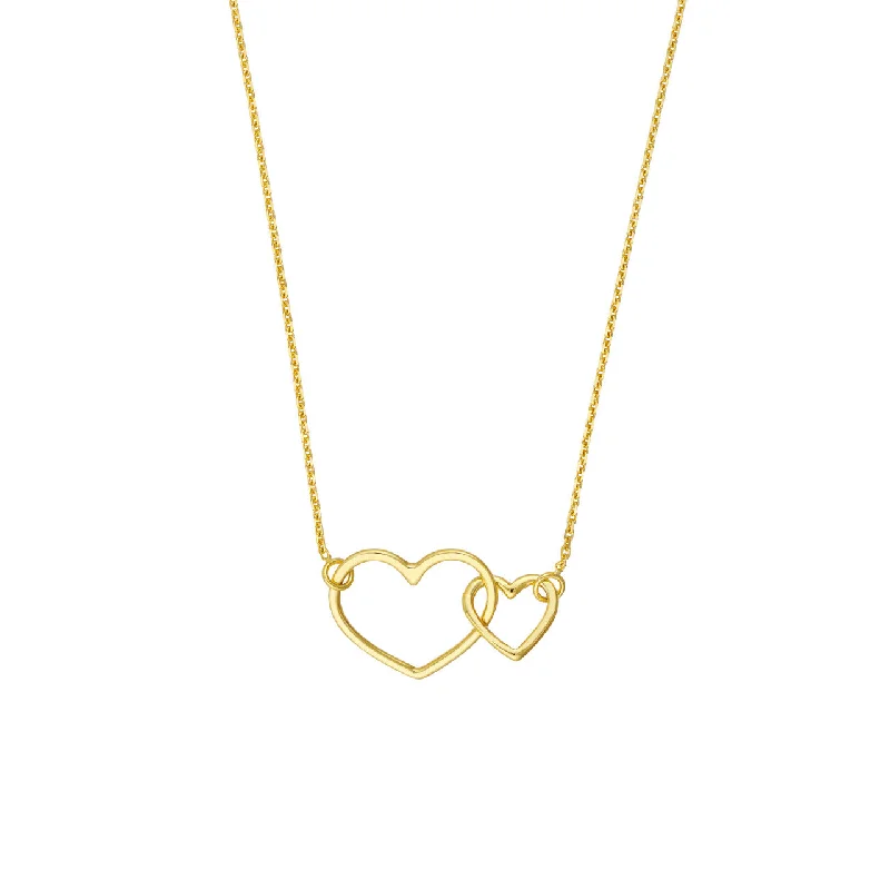 Adjustable Interlocked Open Hearts Necklace