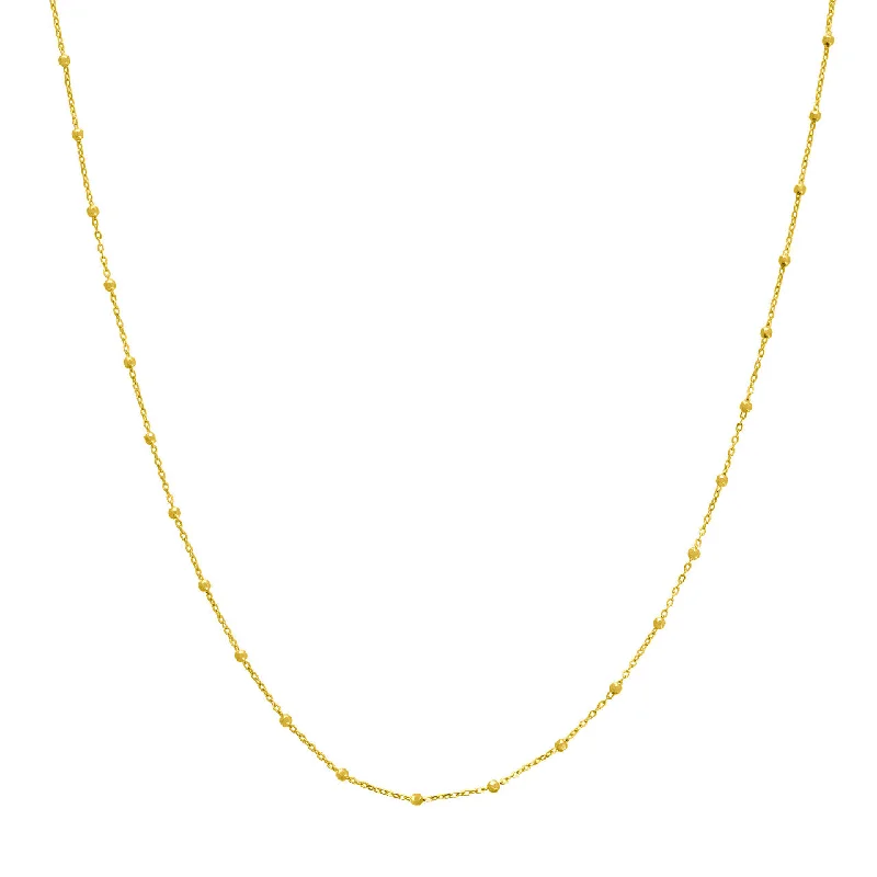 Faceted Bead Saturn Chain with Lobster Lock