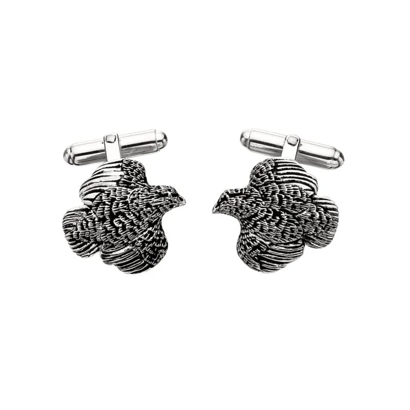 Grainger McKoy Sterling Silver Quail Cufflinks