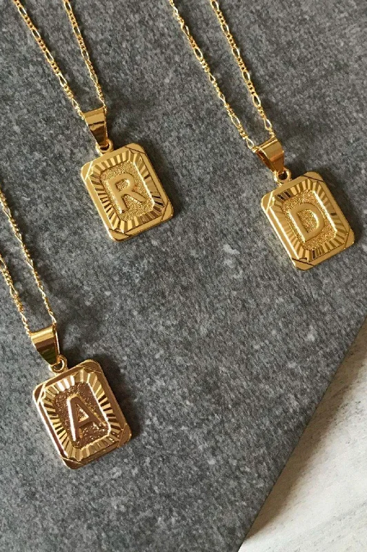 Initial Card Necklace