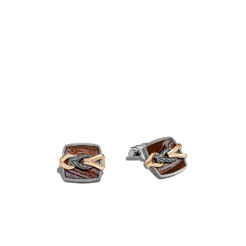 John Hardy Asli Classic Chain Link Red Tiger Iron Cuff Links