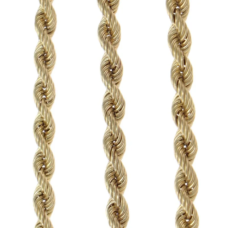 Long Mens Rope Chain Link Necklace 14k Yellow Gold 4mm 30.5inches 14.4g