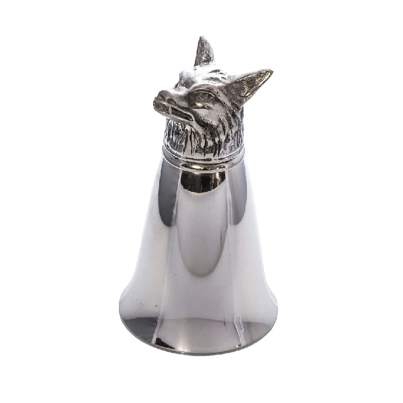 Pewter Fox Stirrup Cup Jigger 2.5oz